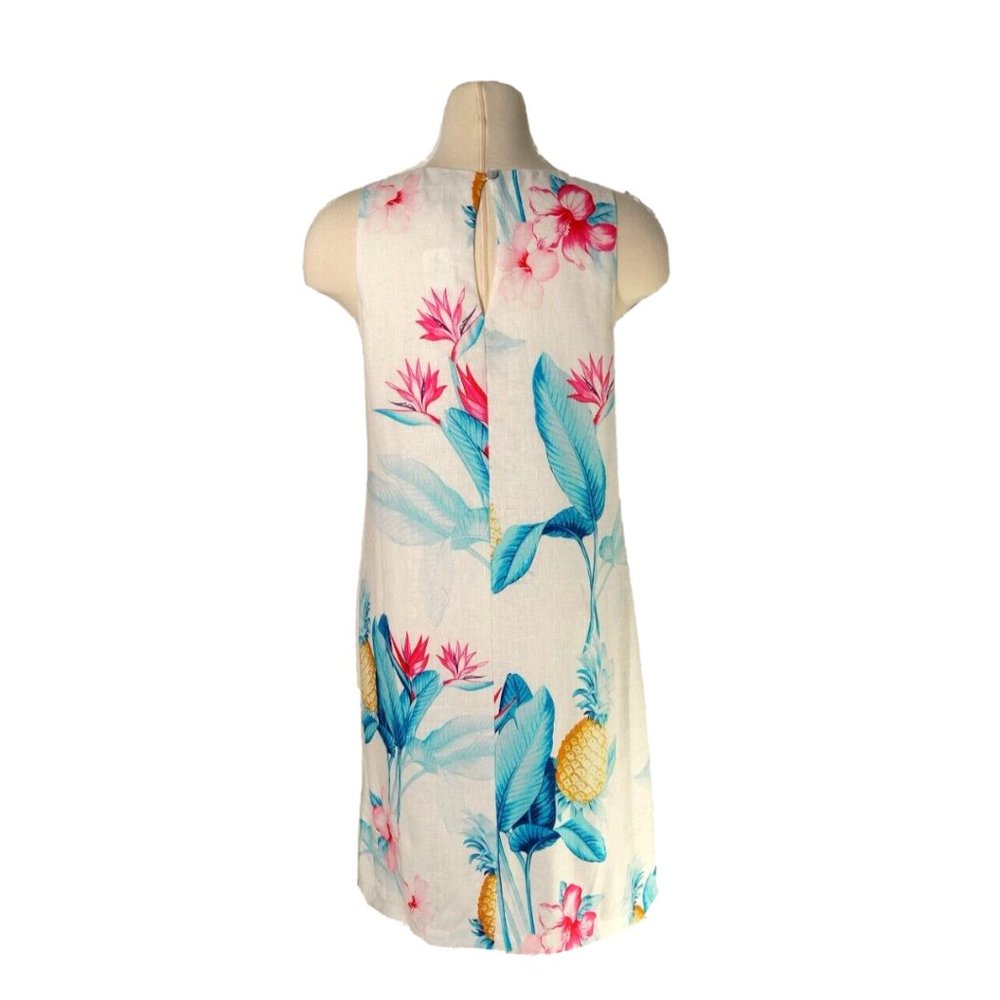 TOMMY BAHAMA WHITE FLORAL WITH POCKETS PINA PARADISE SHIFT DRESS - Picture 3 of 4